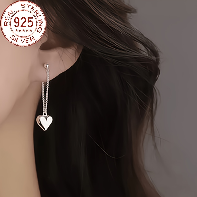 Women's 925 Silver Minimalist Heart Earrings — Comfortable Daily Wear